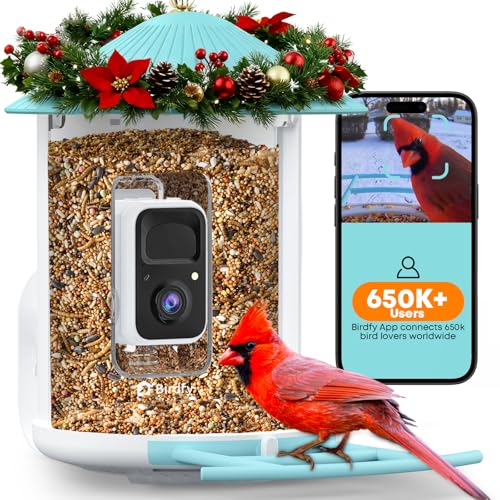 NETVUE by Birdfy Smart Bird Feeder with 2K AI Camera, Auto Capture Videos & Motion Detection, Live Steam, Wireless Wildbird Watching, Ideal Gift for Outdoor Backyard Birder(AI by Subscription)