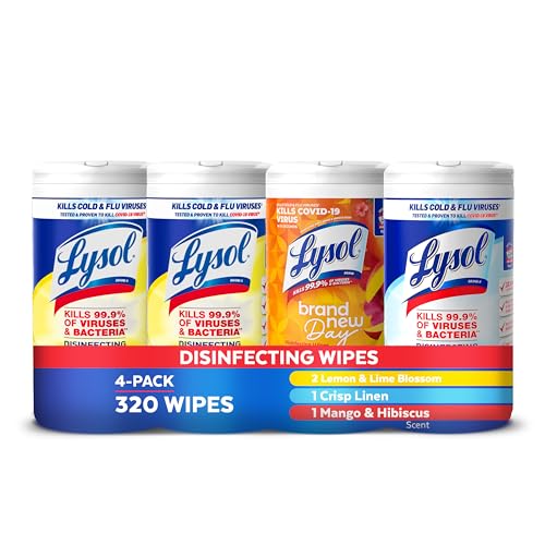 Lysol Disinfecting Wipes Bundle, Home Apartment Dorm Room Essentials and Cleaning Supplies,