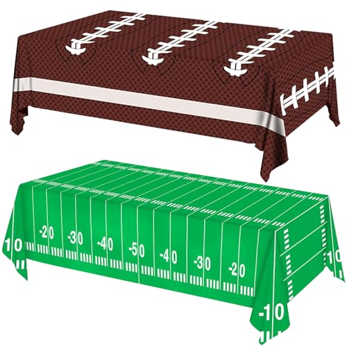 Football Party Decorations Disposable Tablecloth Plastic Touchdown Table Cover for Super Bowl Party