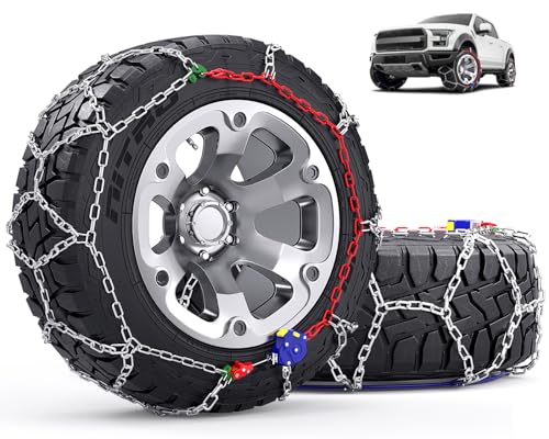 Snow-Chains Auto Fixing 1 Min Quick Installation Tire-Chains, Heavy-Duty Emergency Tire Traction Chain