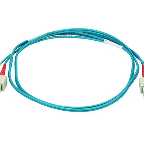 Monoprice Multi-Mode OM3 Fiber Optic Cable – SC-SC UL 3mm 50/125 OFNR Duplex Aqua 10m