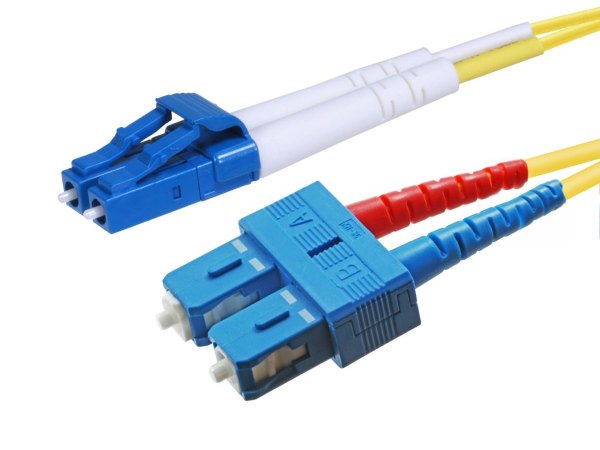 Monoprice Single-Mode Fiber Optic Cable LC-SC UL 2mm 9/125 OFNR Duplex Yellow