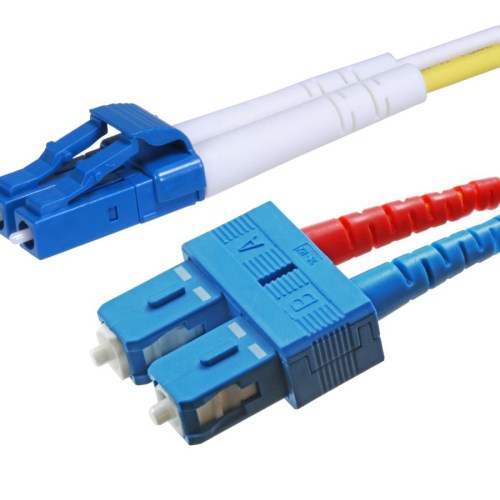 Monoprice Single-Mode Fiber Optic Cable LC-SC UL 2mm 9/125 OFNR Duplex Yellow