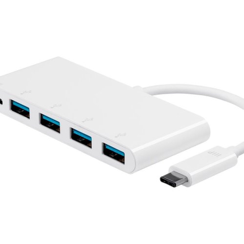 Monoprice Select Series USB-C to 3x USB-A 3.0 Gigabit Ethernet and USB-C (F) Adapter