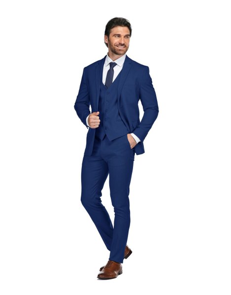 Gino Vitale Mens Skinny Fit 3-Piece Suit