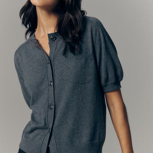 Crew-Neck Cardigan Sweater