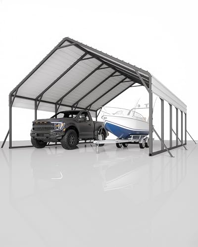 20’x25’x13′ Metal Carport for 2 Cars, Heavy Duty for Heavy Snow