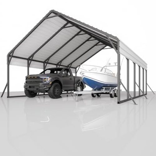 20’x25’x13′ Metal Carport for 2 Cars, Heavy Duty for Heavy Snow