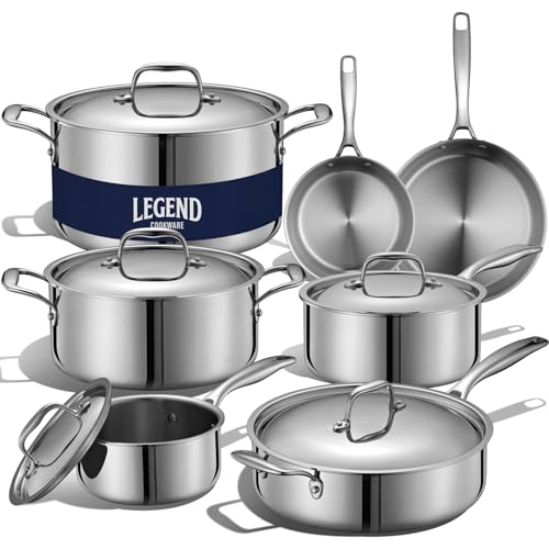LEGEND COOKWARE 5-Ply Stainless Steel, 12-Piece