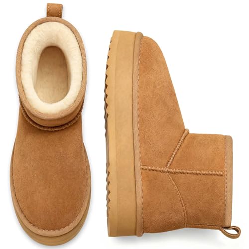 Suede Platform Mini Boots for Women