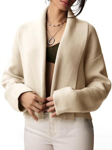 Womens Cropped Cardigan Open Front Shawl