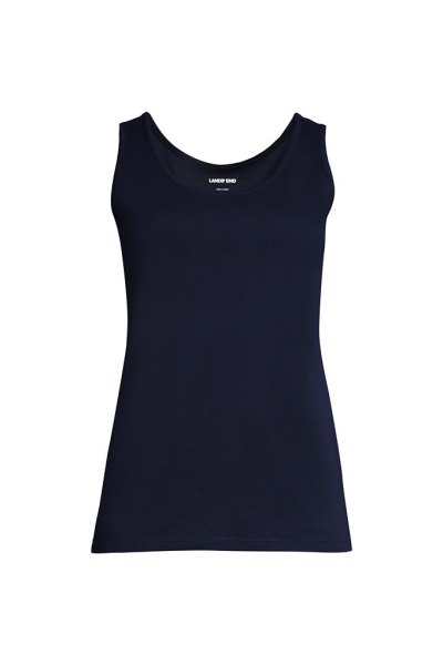 Womens Plus Size Cotton Tank Top Lands End Blue