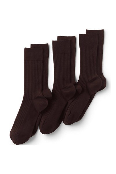 Mens Seamless Toe Rib Dress Socks (3-pack) Lands End