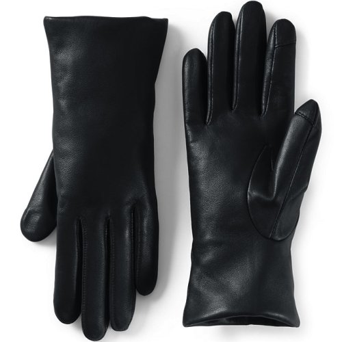 Womens EZ Touch Screen Cashmere Lined Leather Gloves Lands End