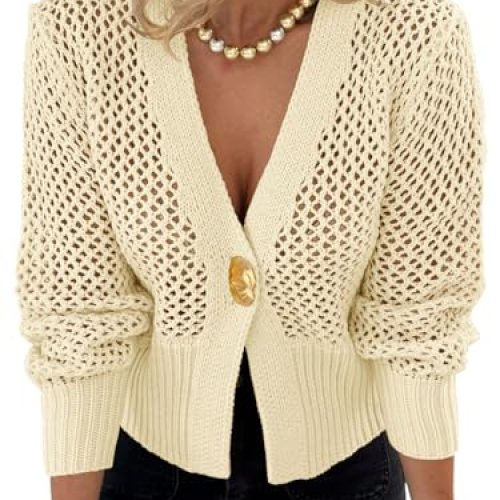 Womens Cropped Crochet Cardigans