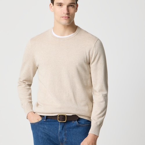 Cotton cable crewneck sweater