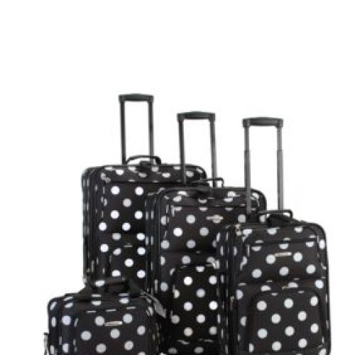 Rockland 4 Piece Printed Luggage Set Black Cross