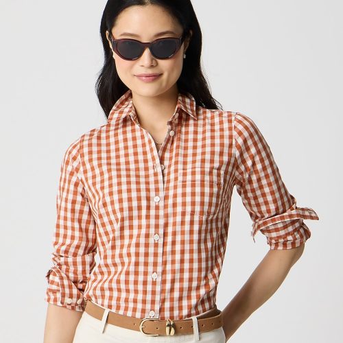 Gingham lightweight cotton shirt in signature fit