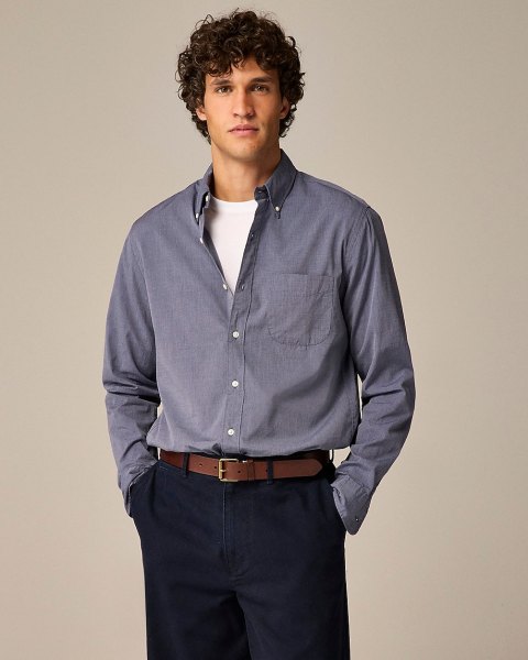 Slim Secret Wash cotton poplin shirt