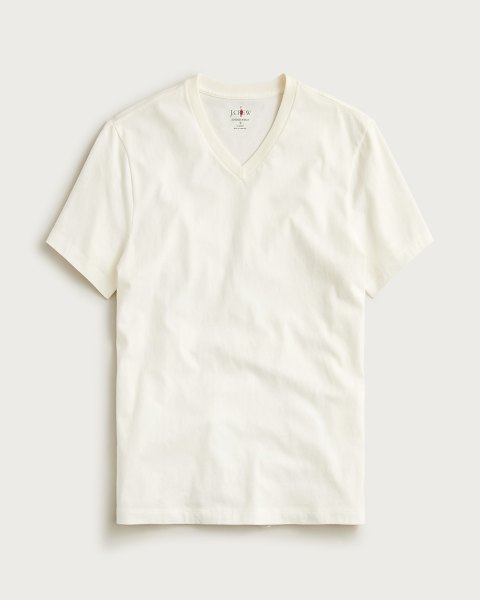 Sueded cotton V-neck T-shirt