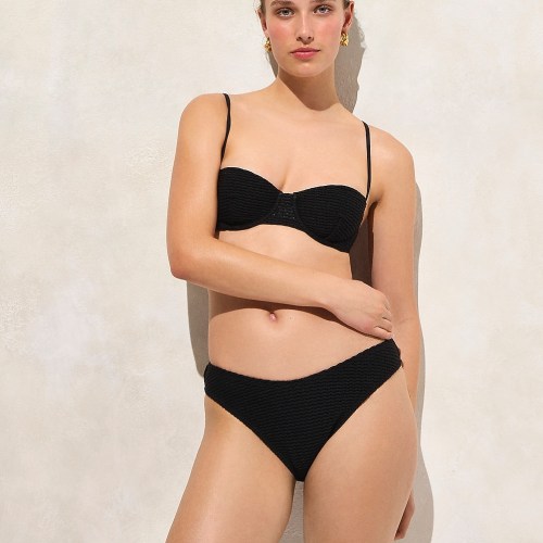 Plunge O-ring bikini top in Liberty Marguerite fabric