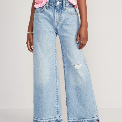 High-Waisted Baggy Wide-Leg Jeans for Girls