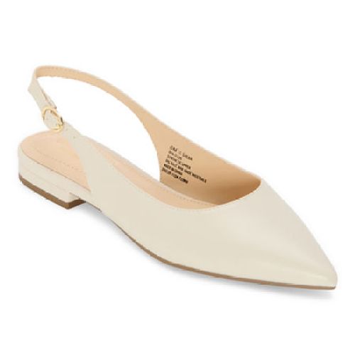 Liz Claiborne Samson Womens Pointed Closed Toe Ballet Flats, Brown
