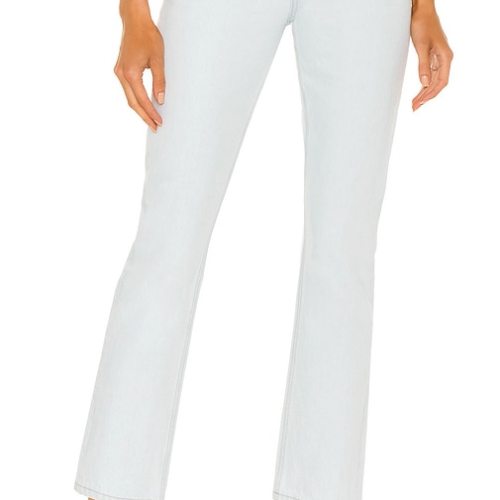 GRLFRND Karolina High Rise Straight Crop in Denim-Light