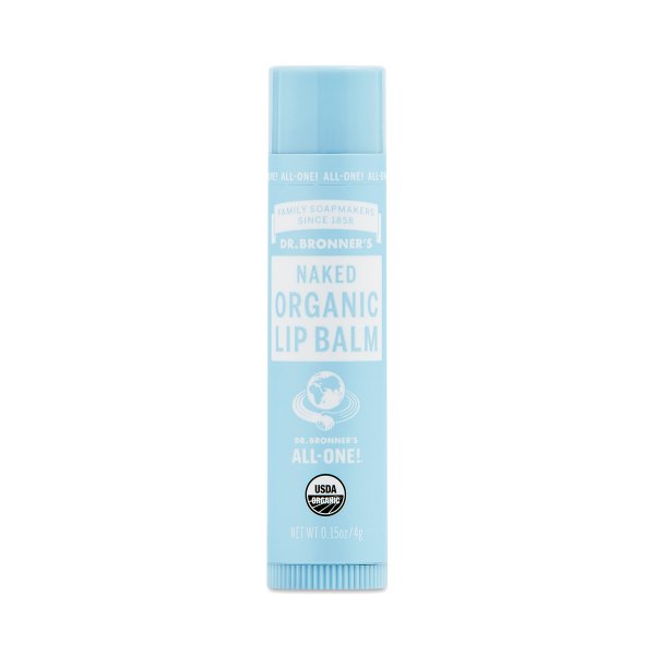 2-Pack Dr. Bronners Lip Balm, Naked 0.15 oz stick