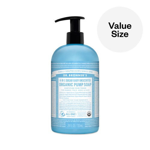 Dr. Bronners Liquid Pump Soap, 12 oz bottle