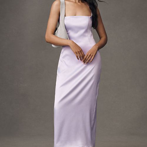 Stretch Satin Midi Dress