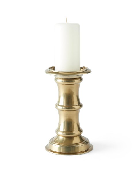 Brass Bamboo Pillar Candle Holder