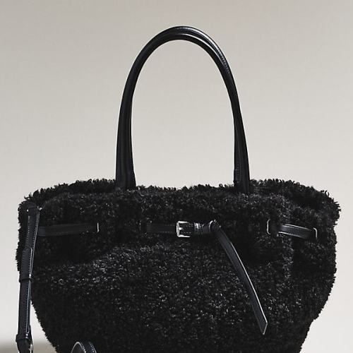 Belted Sherpa Tote Bag