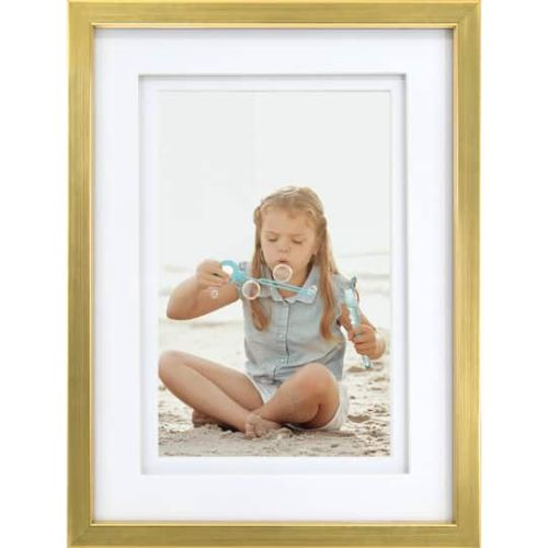 Gallery Walnut Gold Trim Frame with Mat by Studio Decor in Walnut/Gold | mat | Michaels