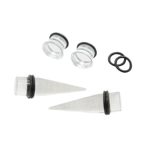 Acrylic White Taper & Plug 4