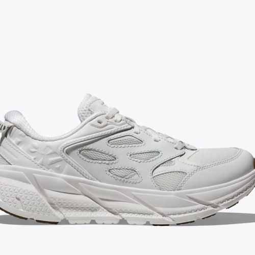 HOKA Clifton L Shoes in White/White, Size M 12/W 13