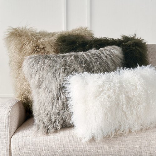 Mongolian Fur Decorative Pillow Cover 20 x 20 Square Individual Frontgate