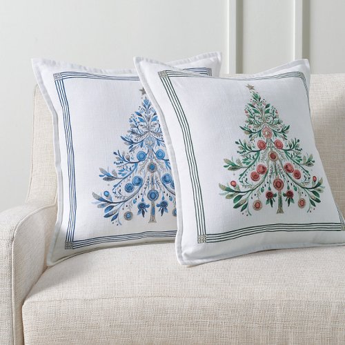 Shimmering Christmas Pillow Cover – Red – Frontgate