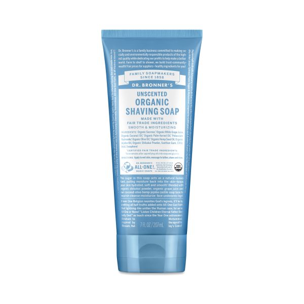 Dr. Bronners Shaving Gel, Unscented 7 fl. oz tube