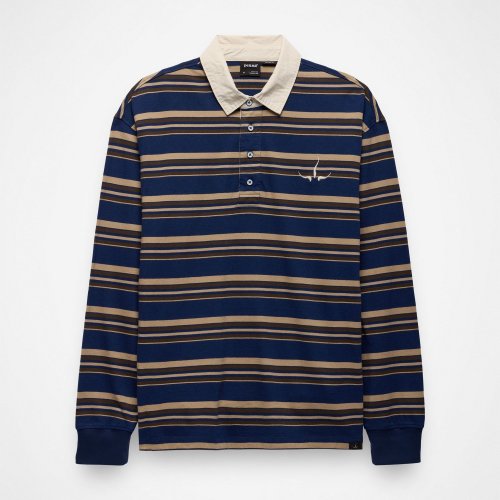 Gender Neutral prAna Rockblock Rugby Shirt Capulet Blue