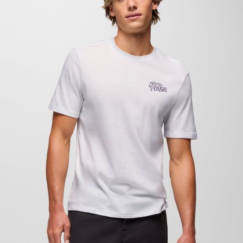 Mens prAna Open Your Mind Graphic Tee Soft White