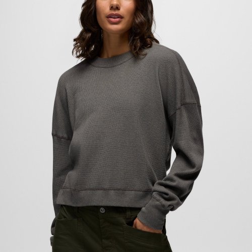 Womens prAna Touchstone Long Sleeve Crew Retrograde Heather