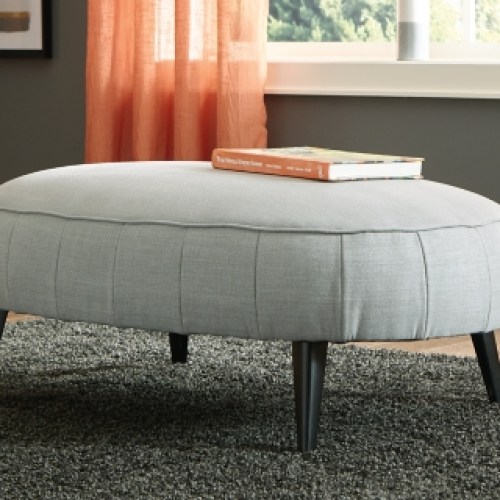 Hollyann Oversized Accent Ottoman, Gray