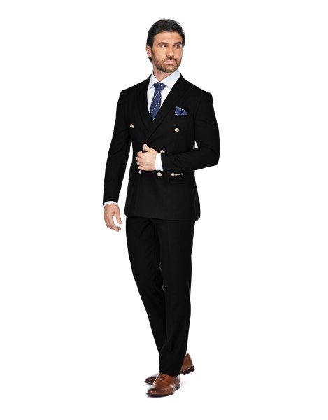 Gino Vitale Mens Slim Fit 2-Piece Double Breasted Suit