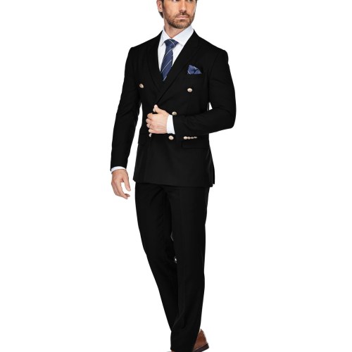 Gino Vitale Mens Slim Fit 2-Piece Double Breasted Suit