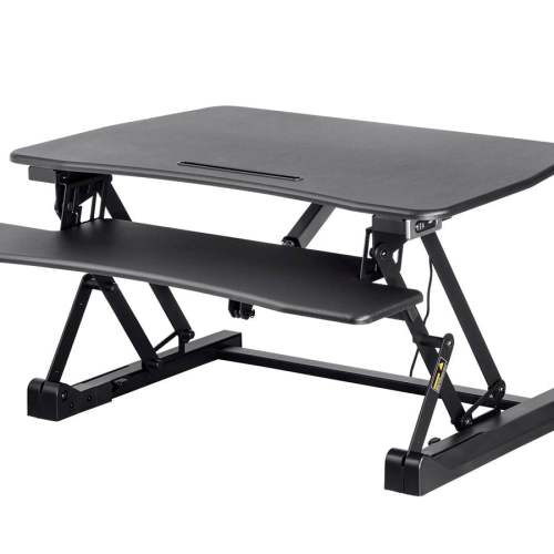 Workstream by Monoprice Electric Height Adjustable Sit-Stand Workstation Desk Converter, 36in