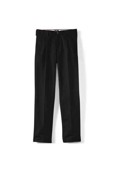 Mens No Iron Comfort Waist Pleated Front Chino Lands End 34