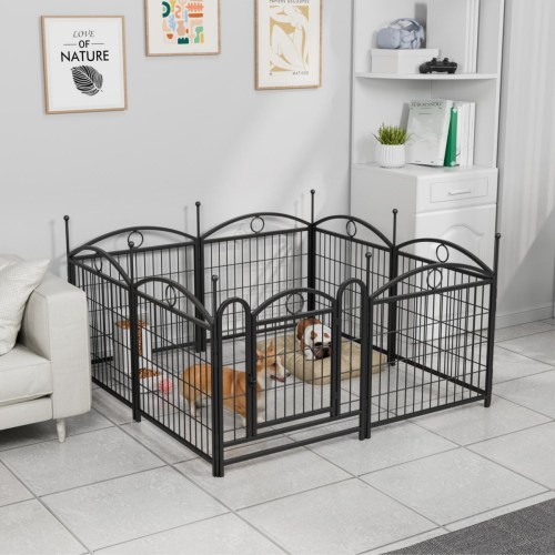 Streamdale Furniture Dog Playpen 24" 8 Panel Metal Pet Fence