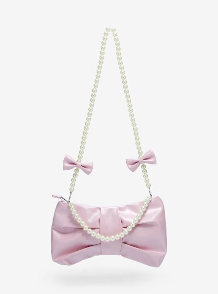 Pink Bow Pearl Shoulder Bag