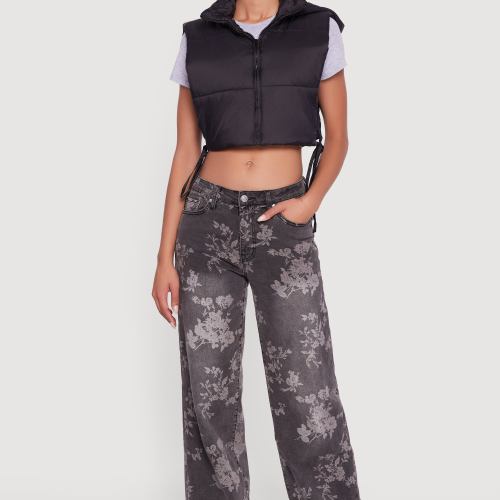 Womens Zip Front Puffer Vest, White
